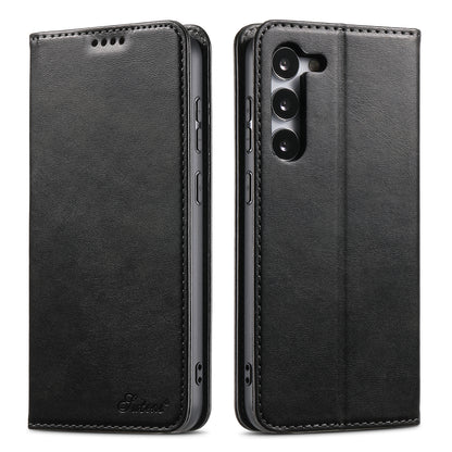 Calfskin Simple Wallet Galaxy S23+ Case RFID Magnetic