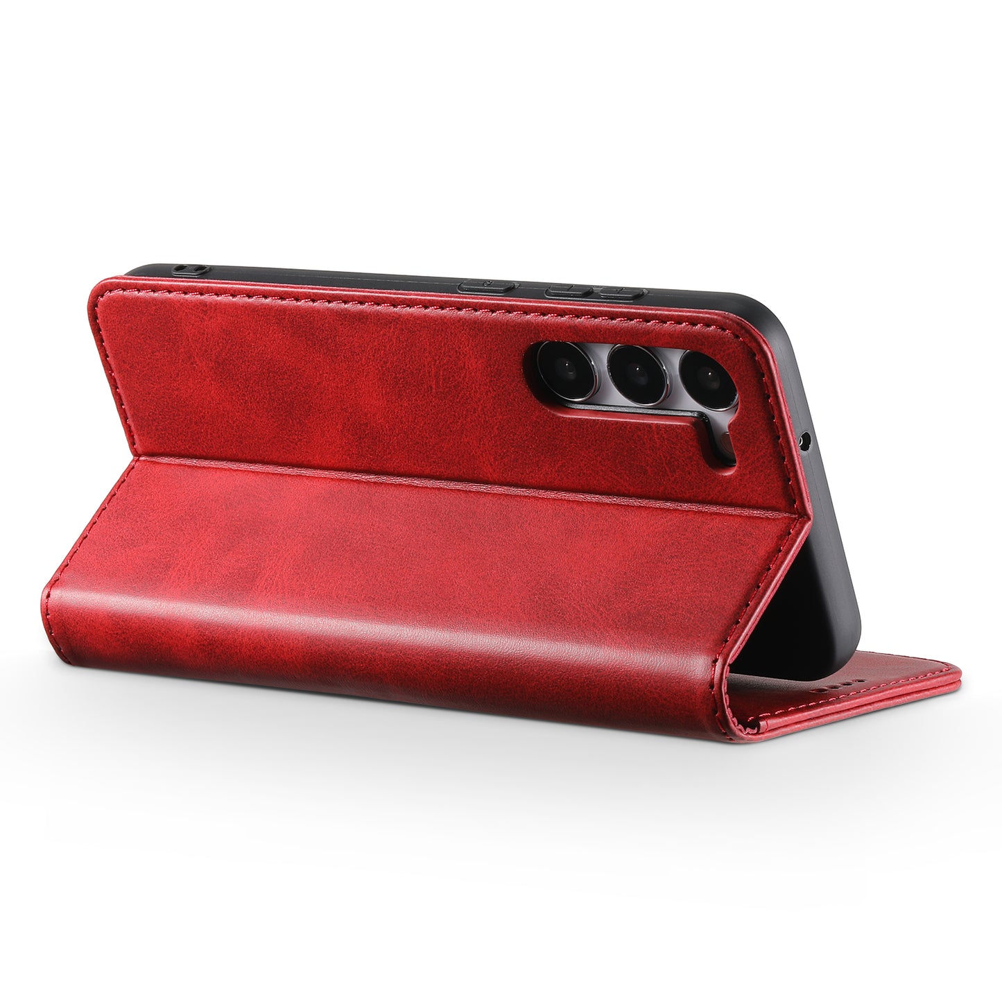 Calfskin Simple Wallet Galaxy S23 Case RFID Magnetic