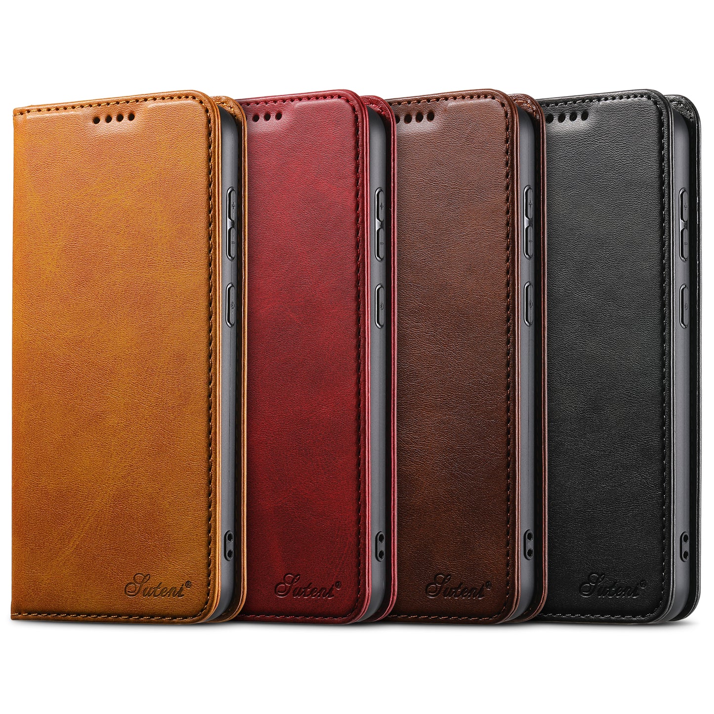 Calfskin Simple Wallet Galaxy S23 Case RFID Magnetic