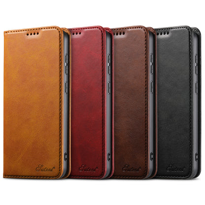 Calfskin Simple Wallet Galaxy S24+ Case RFID Magnetic