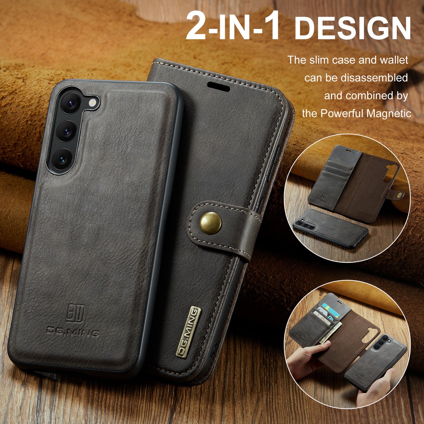 Wallet Detachable 2 In 1 Buckle Galaxy S23 Case Magnetic