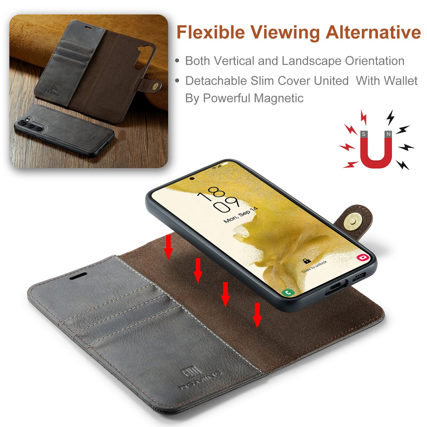 Wallet Detachable 2 In 1 Buckle Galaxy S23 Case Magnetic