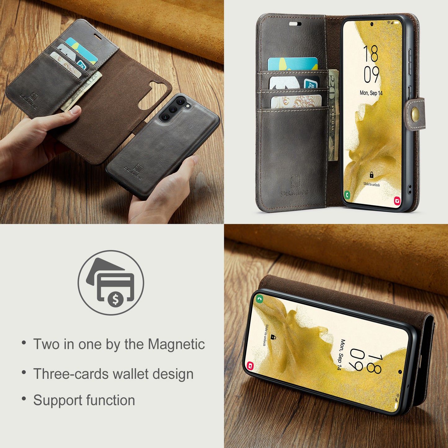 Wallet Detachable 2 In 1 Buckle Galaxy S23 Case Magnetic