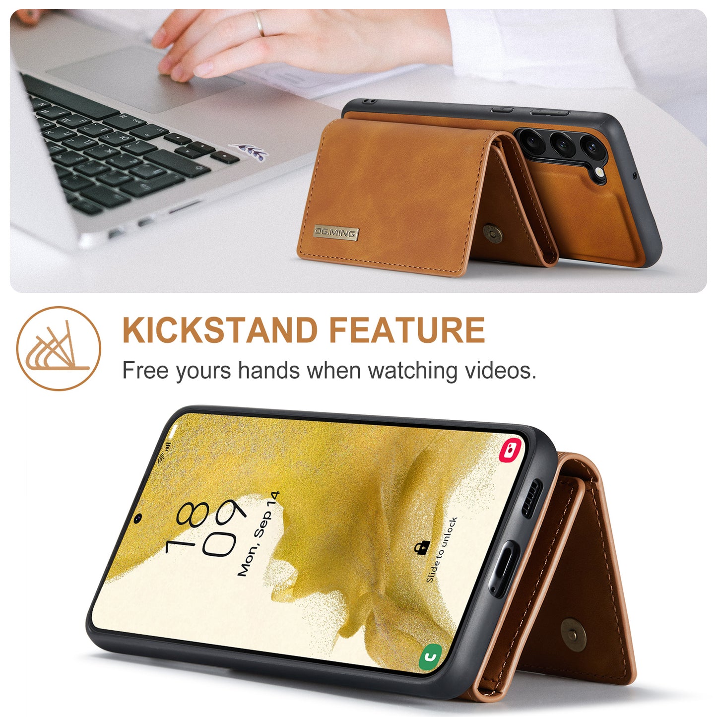 Retro Detachable Fold Wallet Galaxy S23 Case Magnetic Clip