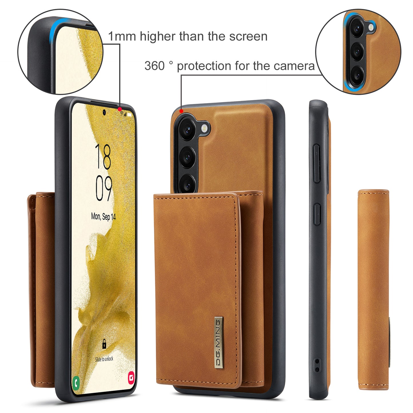 Retro Detachable Fold Wallet Galaxy S23 Case Magnetic Clip