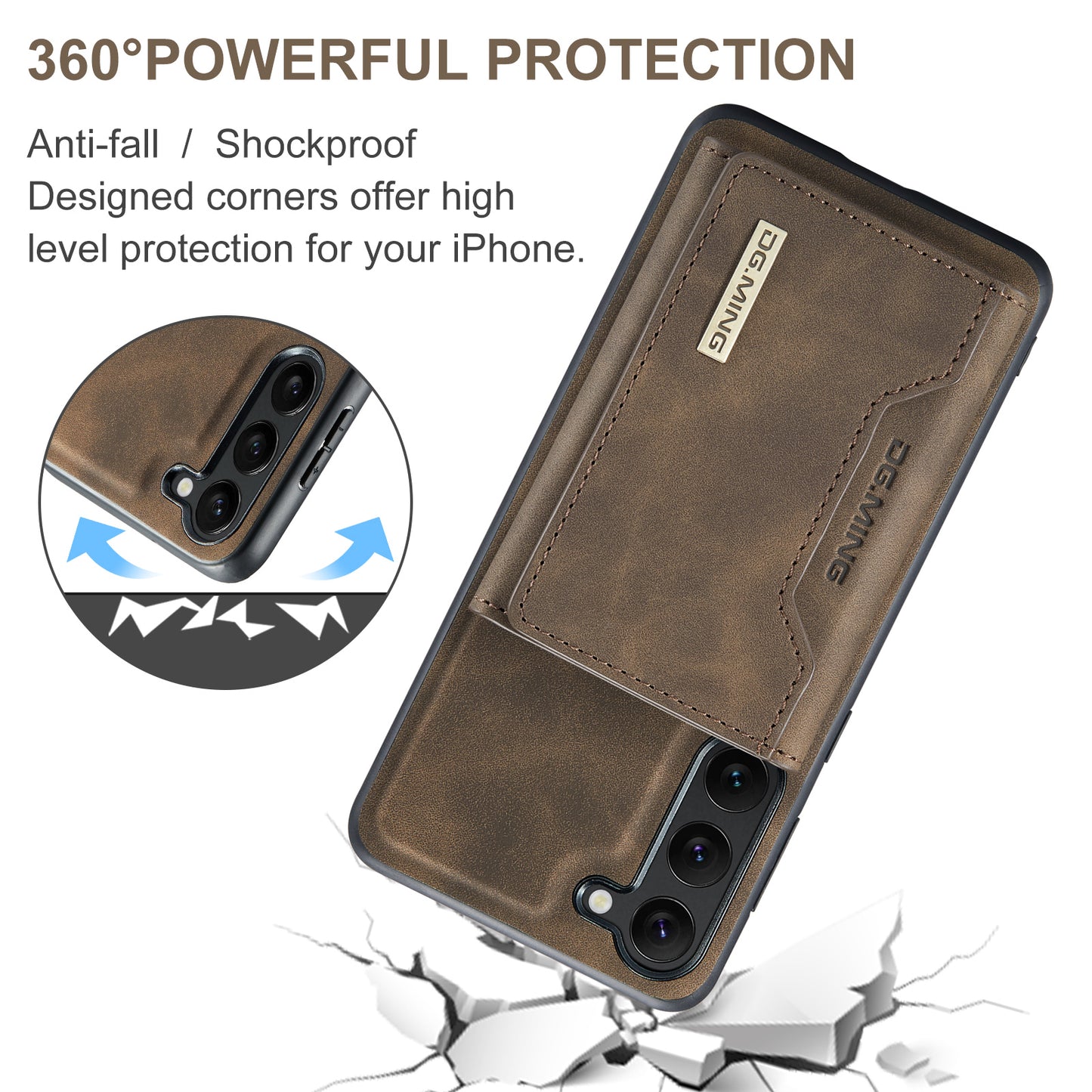 Retro Detachable Fold Card Holder Galaxy S23 Case Magnetic Clip