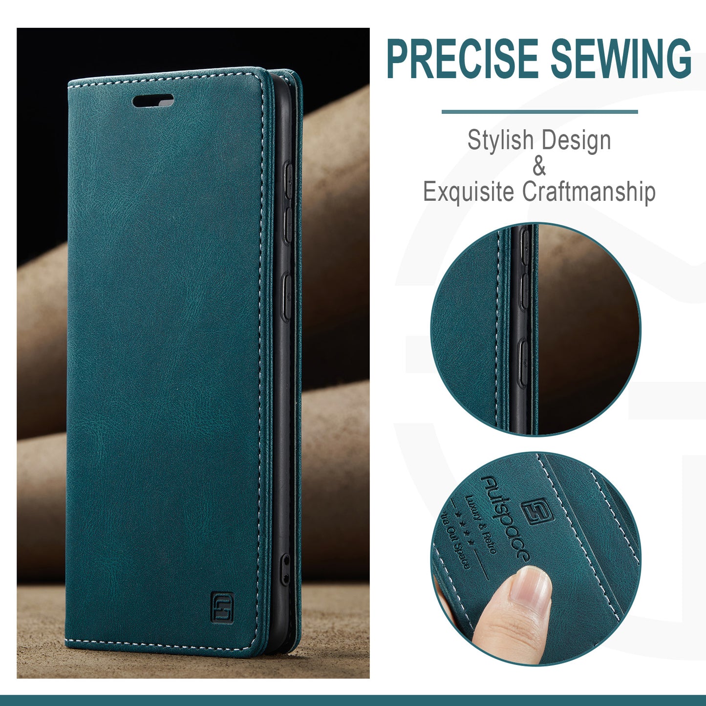 Luxury Retro Leather Galaxy S23+ Case Magnetic Buckle RFID