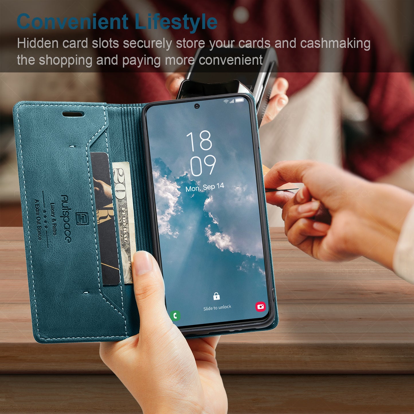 Luxury Retro Leather Galaxy S23+ Case Magnetic Buckle RFID