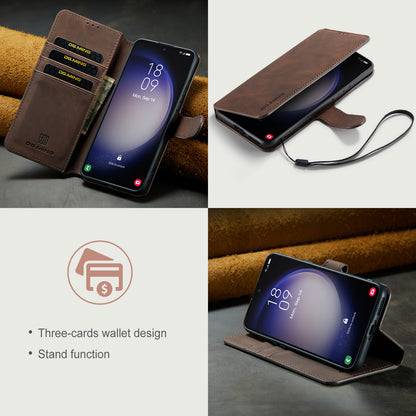 Retro Leather Edge Galaxy 23+ Case with Hand Strap