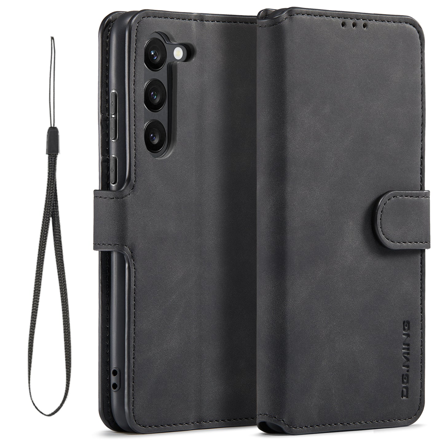 Retro Leather Edge Galaxy 23+ Case with Hand Strap