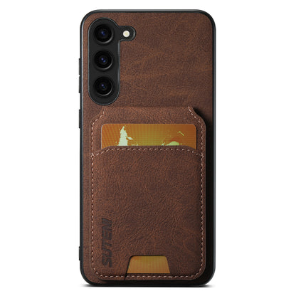 Litchi Leather Card Bag Galaxy S23 Case Magnetic