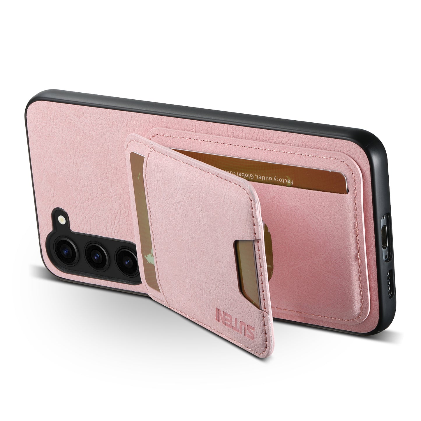 Litchi Leather Card Bag Galaxy S23 Case Magnetic