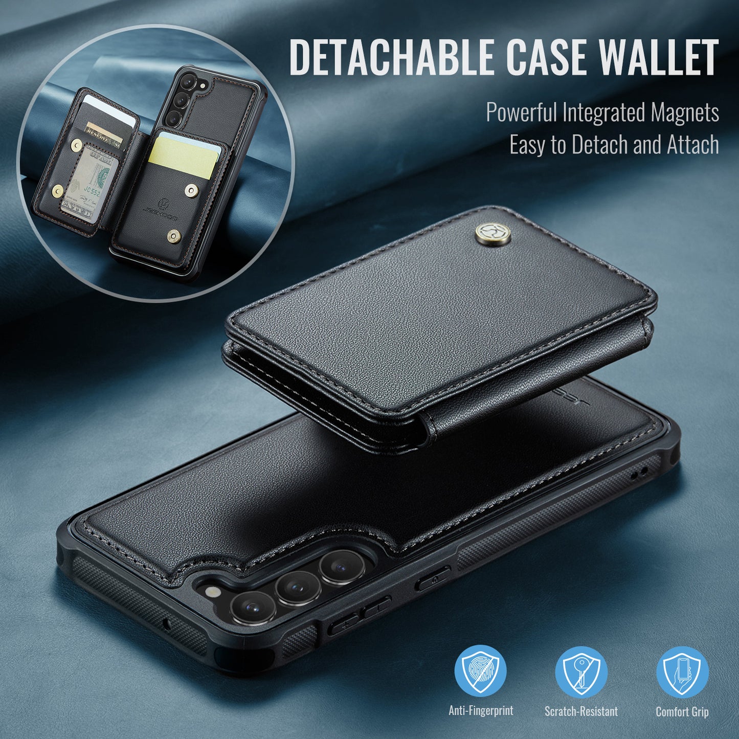 Magnetic Card Holder Galaxy S23 FE Case Detachable RFID Blocking