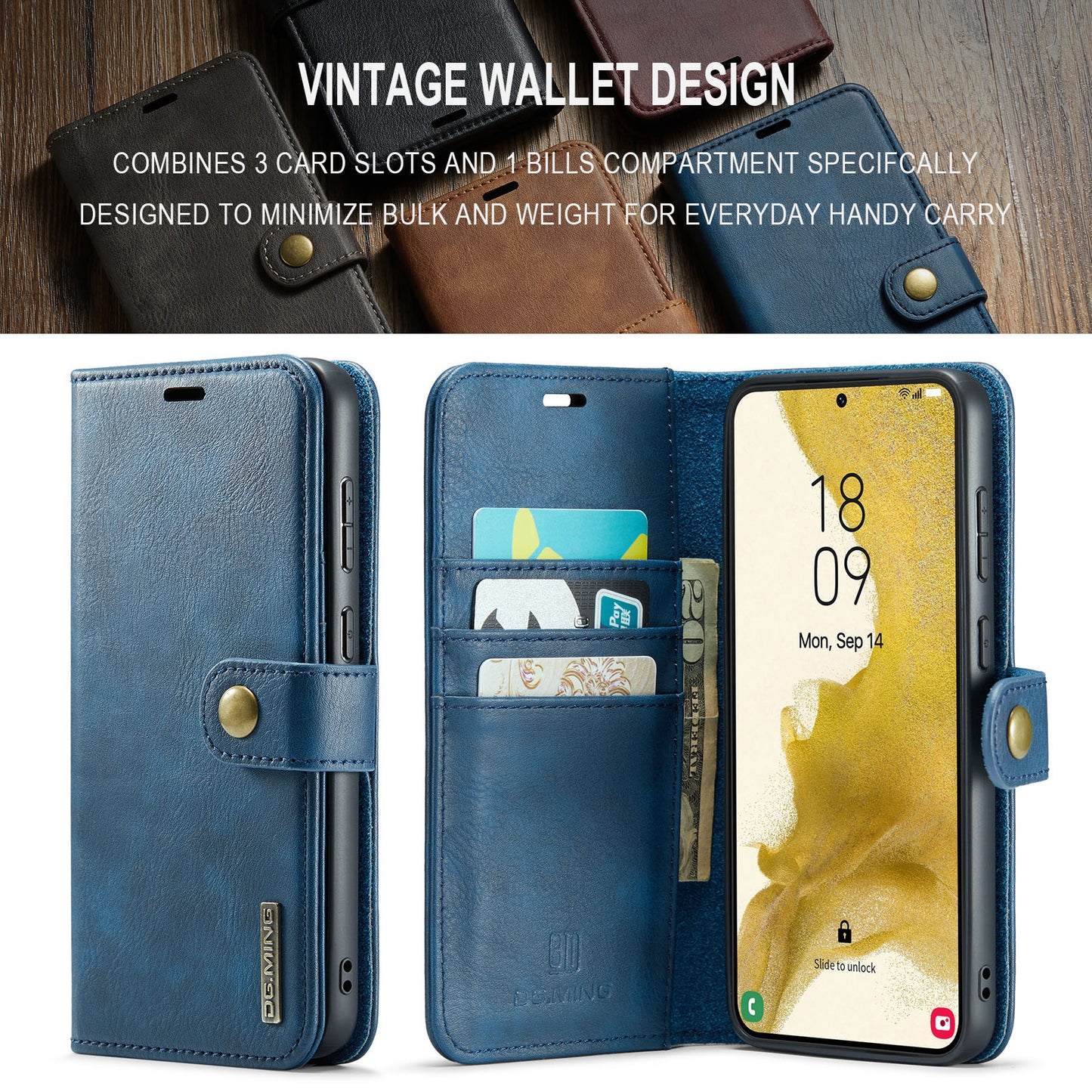 Wallet Detachable 2 In 1 Buckle Galaxy S23+ Case Magnetic