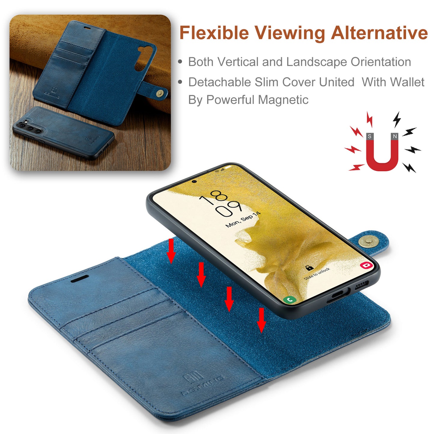 Wallet Detachable 2 In 1 Buckle Galaxy S23+ Case Magnetic