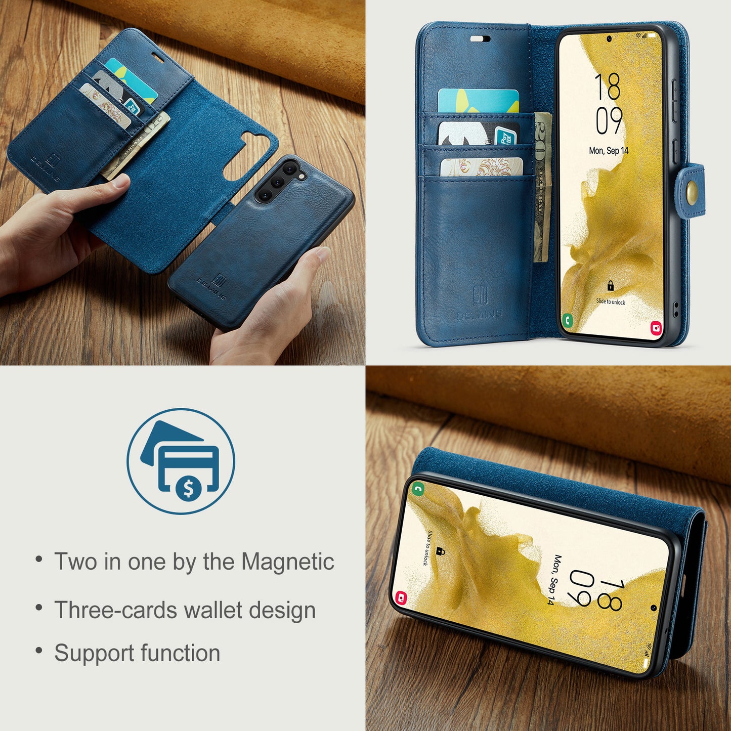 Wallet Detachable 2 In 1 Buckle Galaxy S23+ Case Magnetic