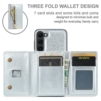 Glitter Leather 2-in-1 Wallet Zipper Galaxy S24+ Case Detachable