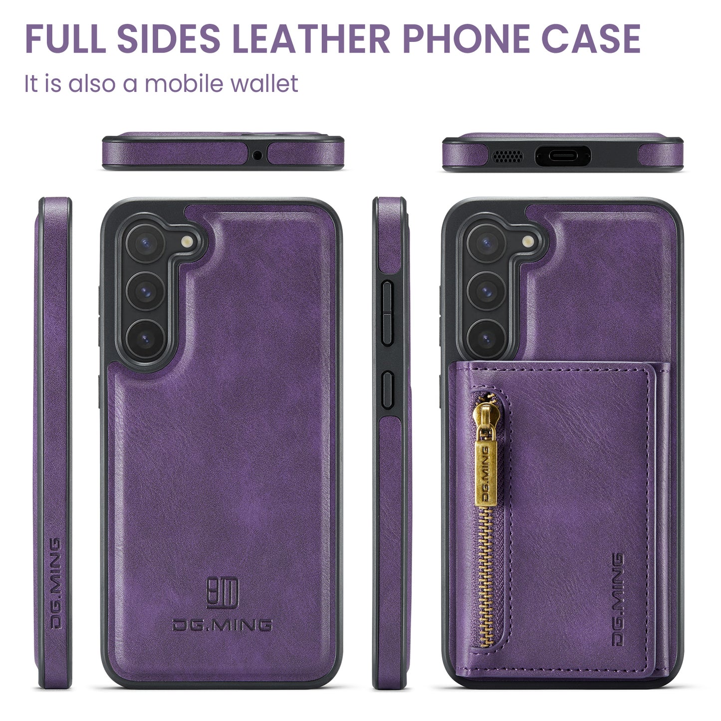 Wallet Detachable Tri-fold Galaxy S23 Case Muilti Card Slots