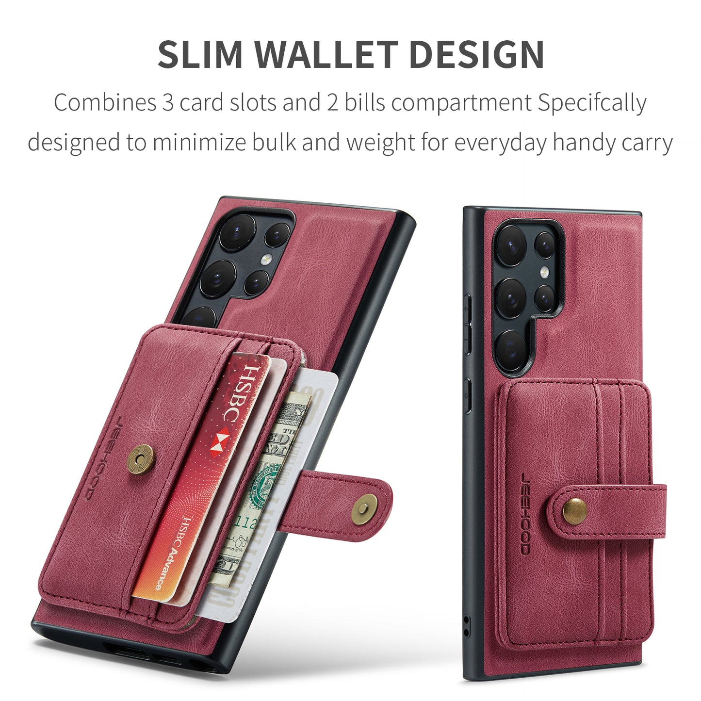 Powerful Magnetic Card Holder Galaxy S23 Ultra Case Detachable