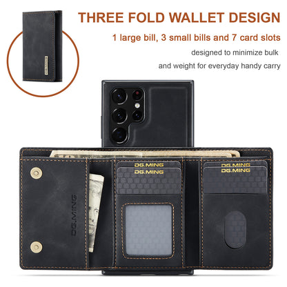 Retro Detachable Fold Wallet Galaxy S23 Ultra Case Magnetic Clip