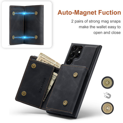 Retro Detachable Fold Wallet Galaxy S23 Ultra Case Magnetic Clip