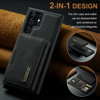 Retro Detachable Fold Card Holder Galaxy S23 Ultra Case Magnetic Clip