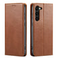 PU Leather Galaxy S23+ Case Wallet Stand Texture Deluxe