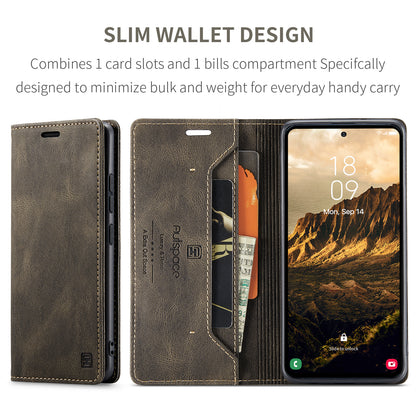 Luxury Retro Leather Galaxy S24 Case Magnetic Buckle RFID