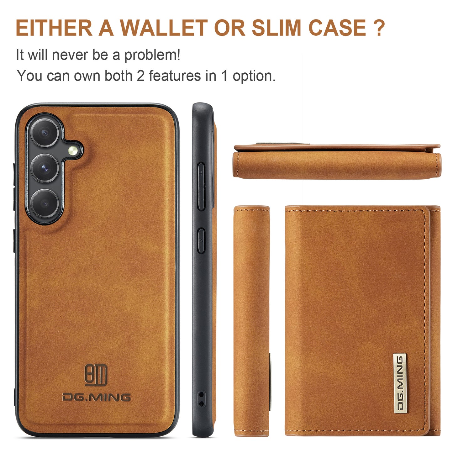 Retro Detachable Fold Wallet Galaxy S24 FE Case Magnetic Clip