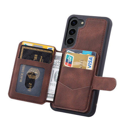 Fantasy Card Slots Buckle Galaxy S24 Case Leather Anti-theft