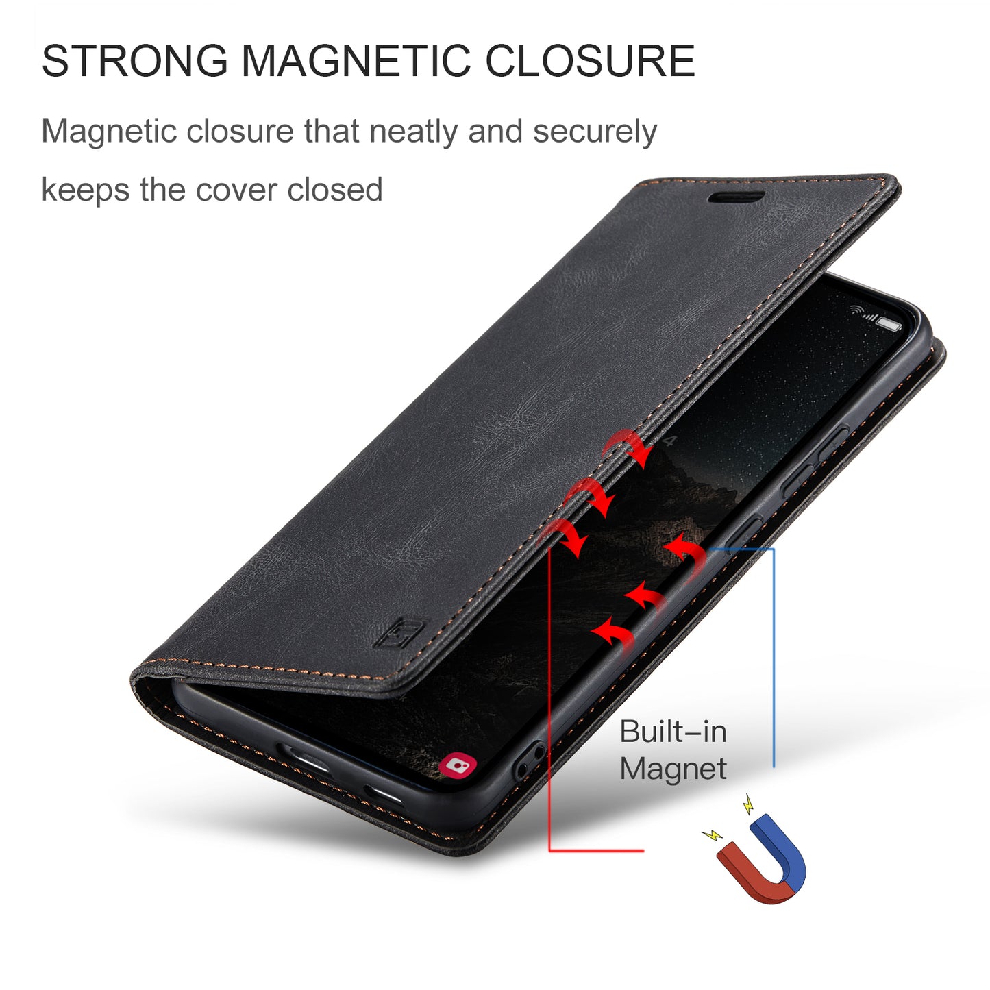 Luxury Retro Leather Galaxy S24+ Case Magnetic Buckle RFID