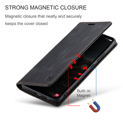 Luxury Retro Leather Galaxy S24+ Case Magnetic Buckle RFID