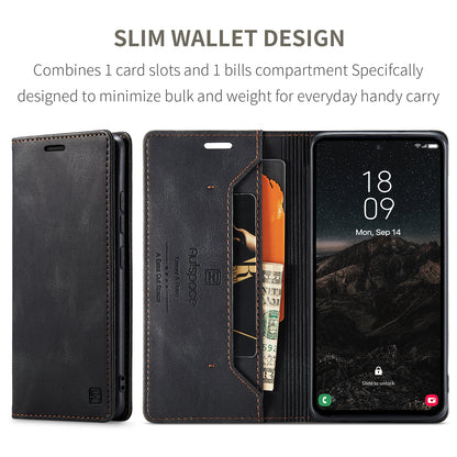 Luxury Retro Leather Galaxy S24+ Case Magnetic Buckle RFID