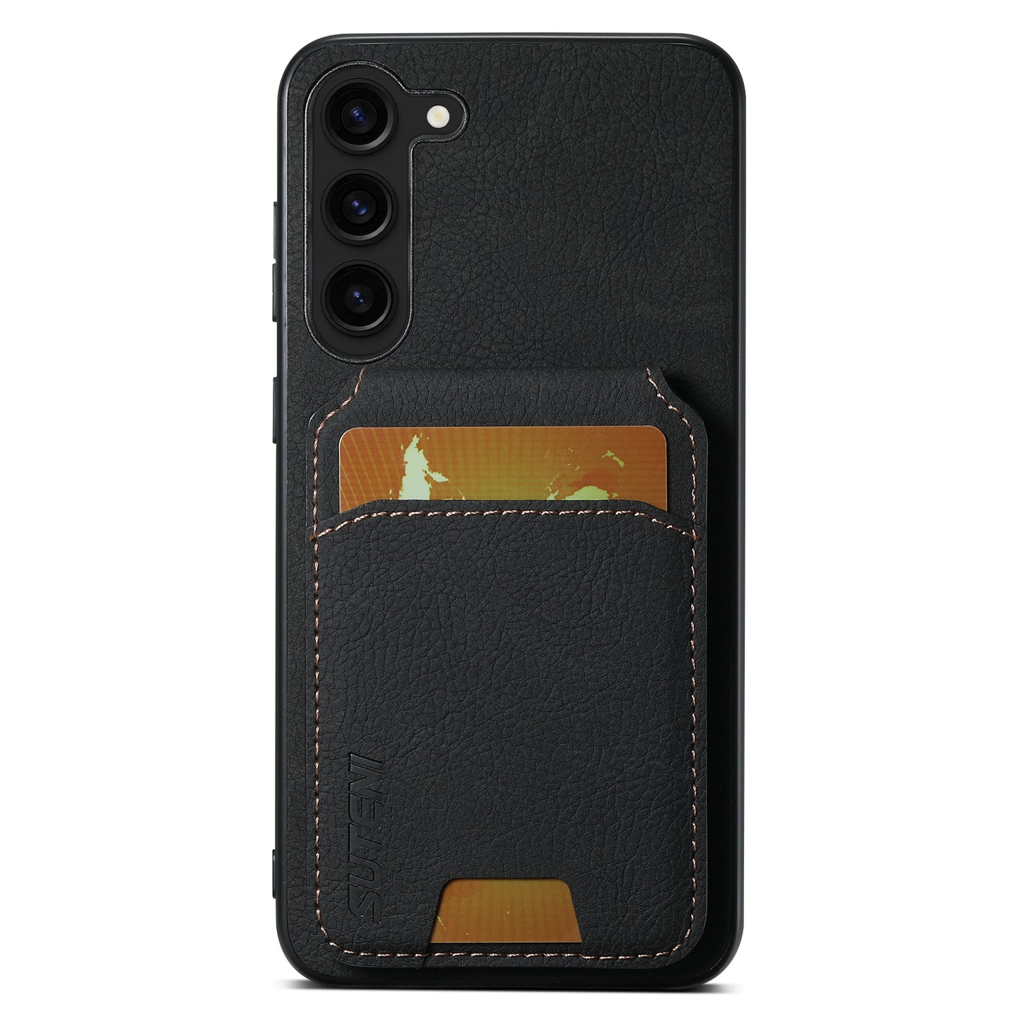 Litchi Leather Card Bag Galaxy S24 Case Magnetic