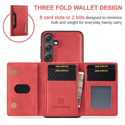 Retro Detachable Fold Card Holder Galaxy S24 FE Case Magnetic Clip