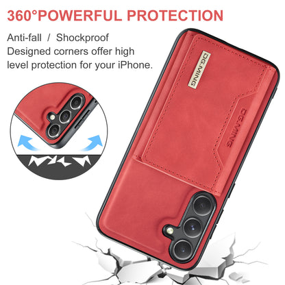 Retro Detachable Fold Card Holder Galaxy S24 FE Case Magnetic Clip