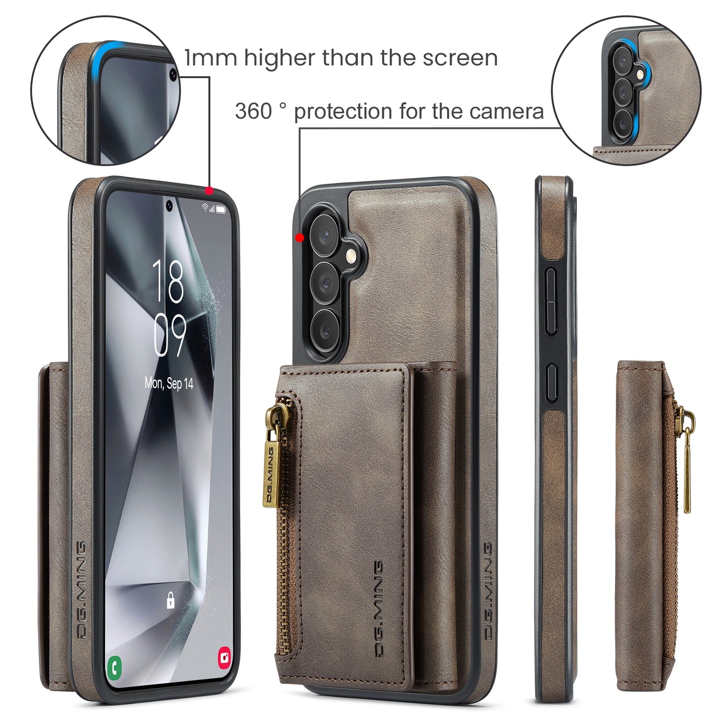 Wallet Detachable Tri-fold Galaxy S24+ Case Muilti Card Slots