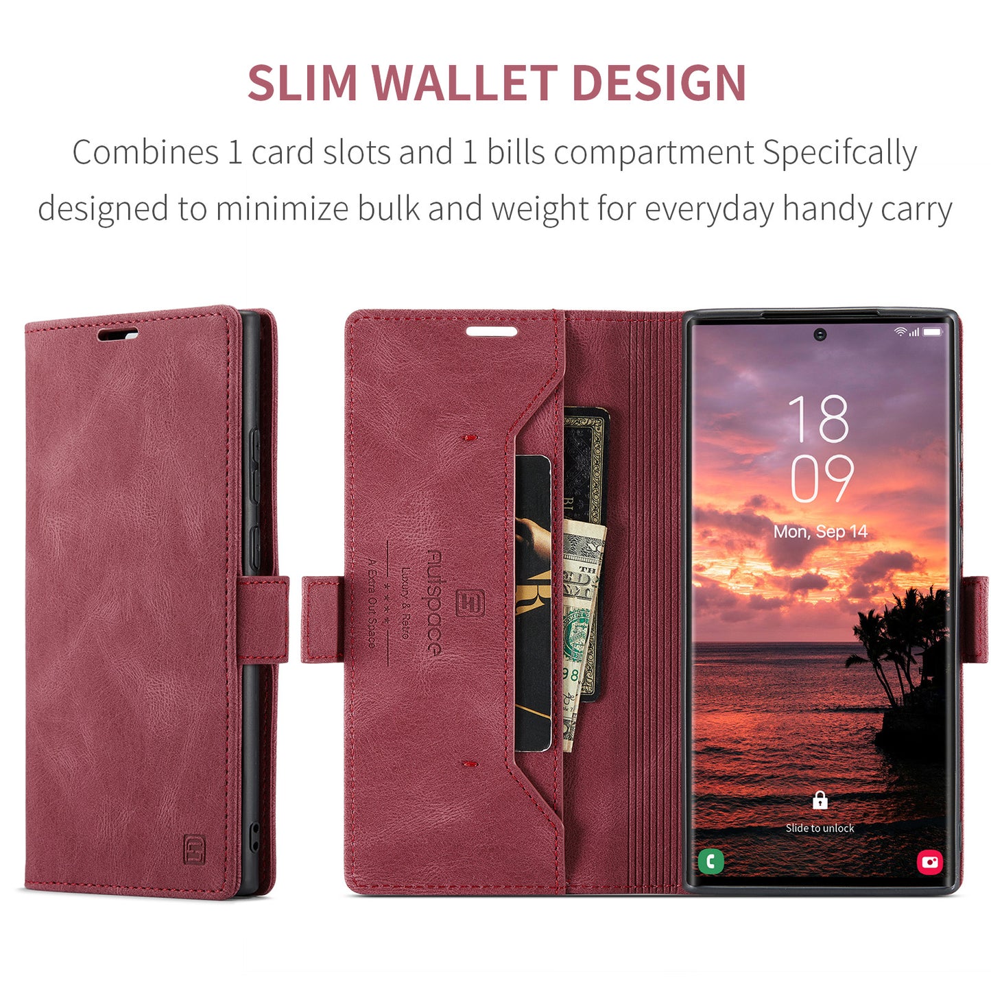 Luxury Retro Leather Galaxy S24 Ultra Case Magnetic Buckle RFID