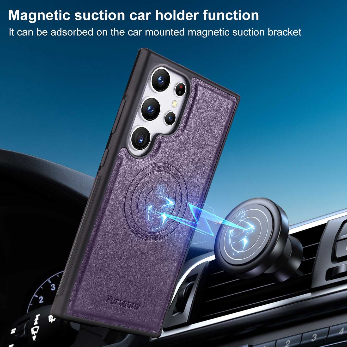 Detachable 2-in-1 Leather Card Bag Galaxy S23 Ultra Case Magnetic