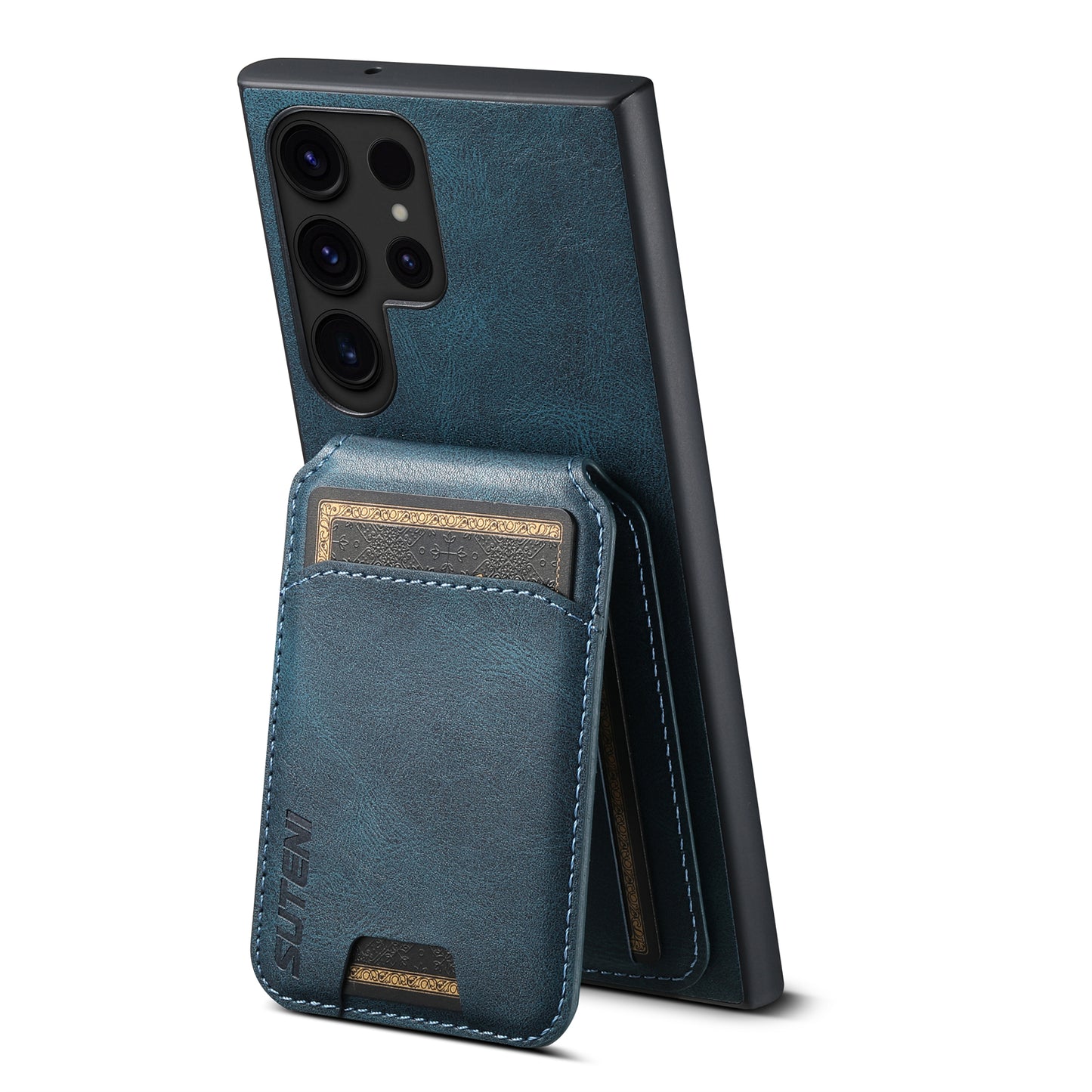 Oil Wax Leather Card Bag Galaxy S24 Ultra Case Magnetic