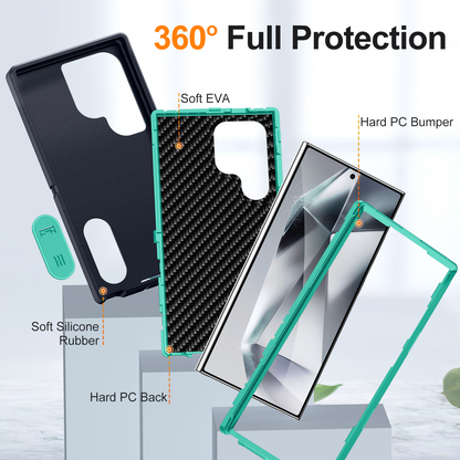 Defender Galaxy S24 Ultra Case Rotating Ring Stand