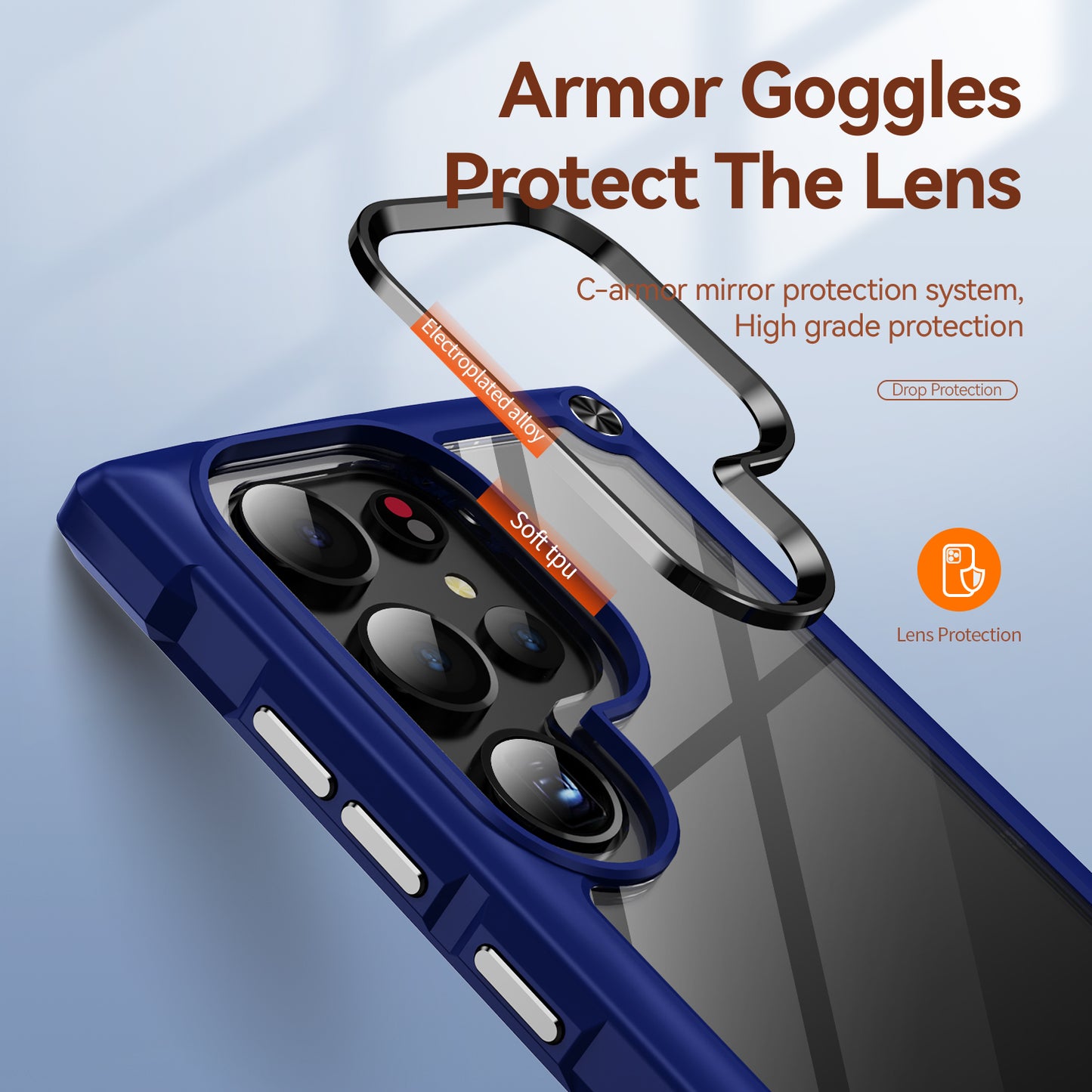 Goldwing Camera Protection Clear Galaxy S24 Ultra Case