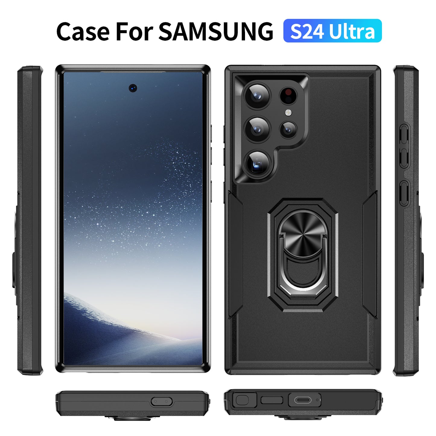 Pioneer Galaxy S24 Ultra Case Rotating Ring Stand