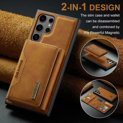 Retro Detachable Fold Card Holder Galaxy S24 Ultra Case Magnetic Clip