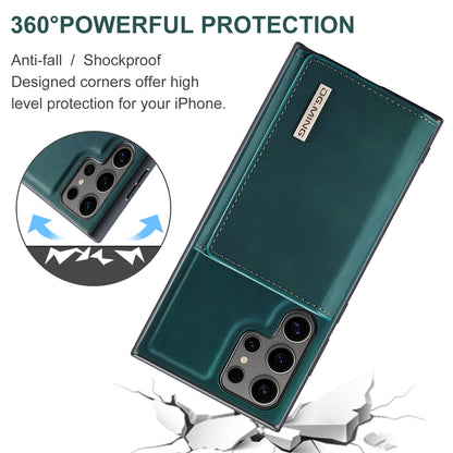 Retro Detachable Fold Wallet Galaxy S24 Ultra Case Magnetic Clip