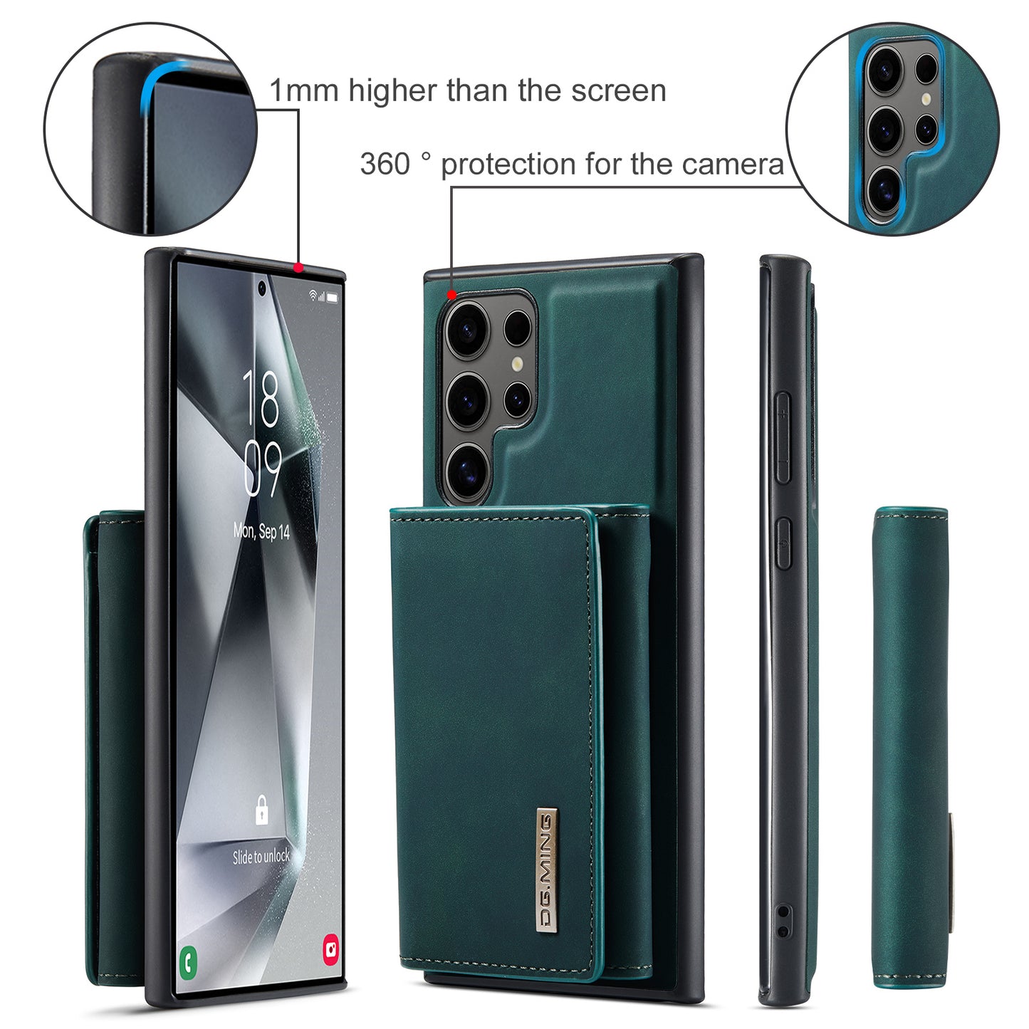 Retro Detachable Fold Wallet Galaxy S24 Ultra Case Magnetic Clip