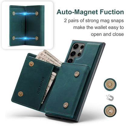 Retro Detachable Fold Wallet Galaxy S24 Ultra Case Magnetic Clip