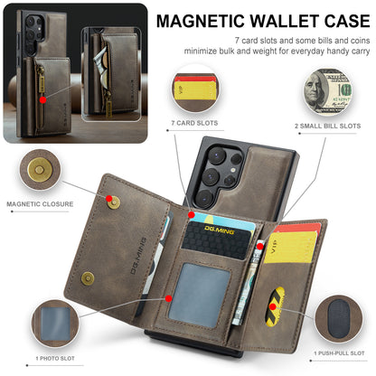 Wallet Detachable Tri-fold Galaxy S24 Ultra Case Muilti Card Slots