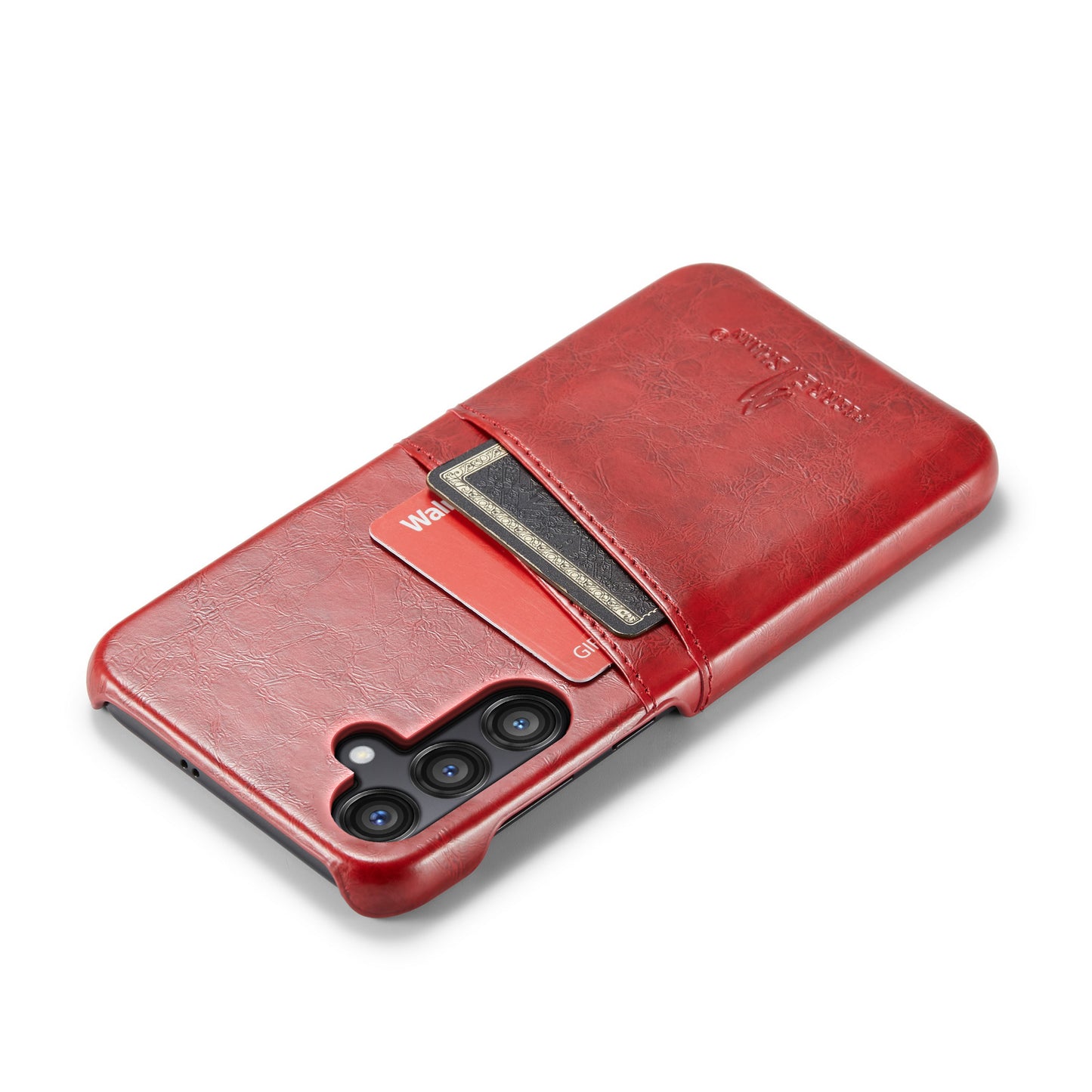 Oil Waxed Leather Card Holder Galaxy S24 Case Back