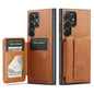 Oil Wax Leather Card Holder Galaxy S24 Ultra Case Finger Clip